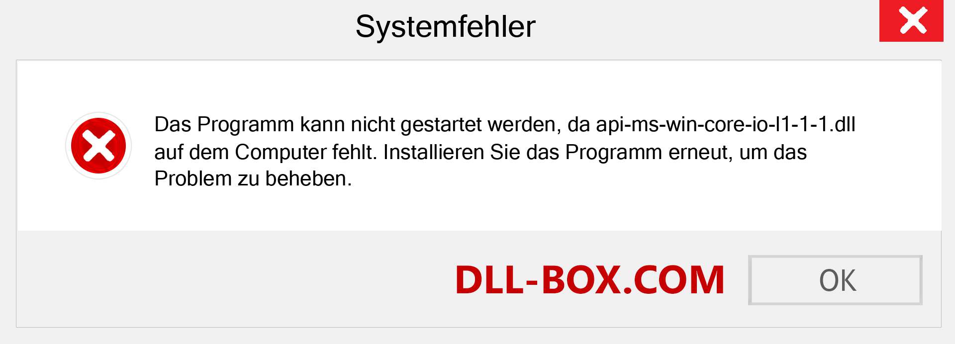 api-ms-win-core-io-l1-1-1.dll-Datei fehlt?. Download für Windows 7, 8, 10 - Fix api-ms-win-core-io-l1-1-1 dll Missing Error unter Windows, Fotos, Bildern