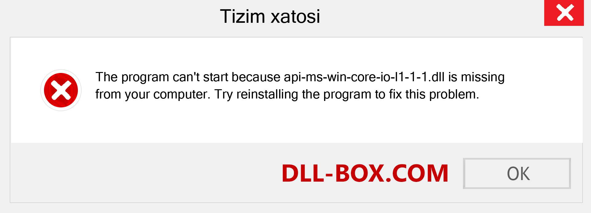 api-ms-win-core-io-l1-1-1.dll fayli yo'qolganmi?. Windows 7, 8, 10 uchun yuklab olish - Windowsda api-ms-win-core-io-l1-1-1 dll etishmayotgan xatoni tuzating, rasmlar, rasmlar